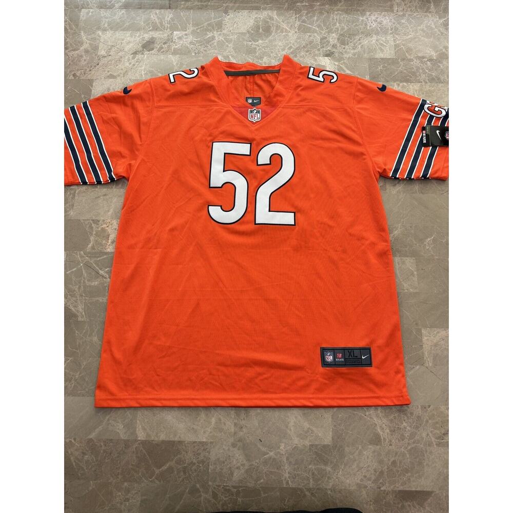 Nike Khalil Mack #52 Chicago Bears "ON FIELD" Jersey Orange XL